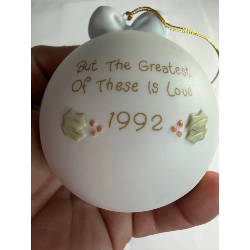 Precious Moments 1991 1992 Masterpiece Series Ornament Set 526940 527734 Enesco